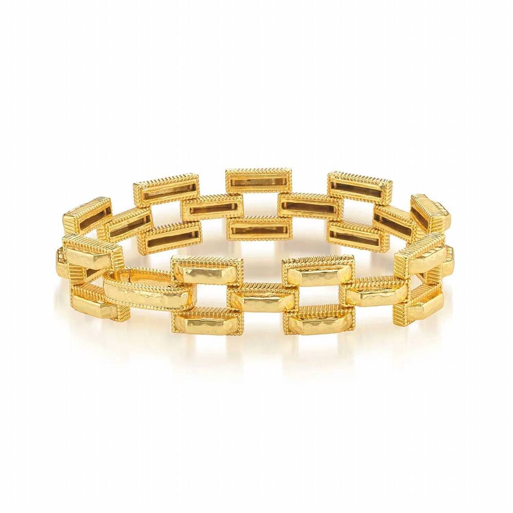 NEW CAPUCINE DE WULF women's pathway petite link bracelet in gold